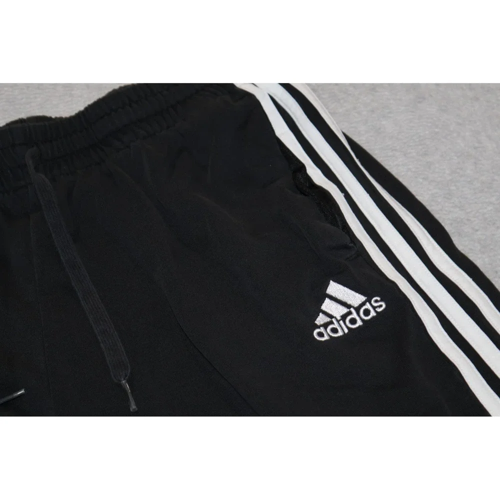 Adidas Gym Shorts Men Large Black 3-Stripes Athletic Gym Workout 9